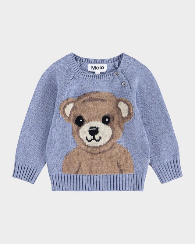 Boy's Bless Teddy Knit Sweater, Size Newborn-4